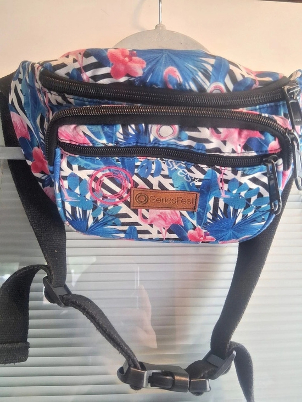 O&R Floral Crossbody Bag in Blue & Pink